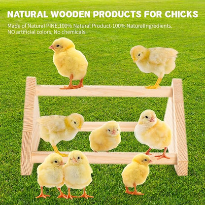 Chicken Perch for Coop - Roosting Bars for Chickens - Chick Brooder Perch & Enrichment Toys for Hens - Safe Wooden Adjustable Roosting Perch for Baby Chicks and Adult Chickens Accessories(Shape-4)