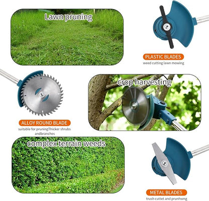 Cordless Weed Wacker Compatible with Makita 18V Battery,6-inch Electric Grass Trimmer with 3 Types Blades,Battery Powered Weed Eater for Garden Yard and Lawn Care
