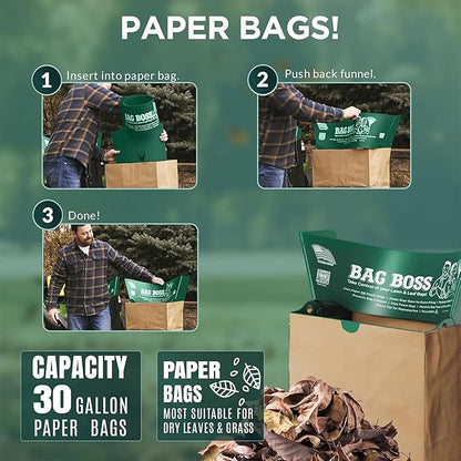 Lawn & Leaf Bag Holder Stand | Fits 33-55 Gallon Paper or Plastic Yard Waste Bags | Durable, Foldable Trash Bag Holder Stand