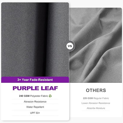 PURPLE LEAF 9' X 12' Left-right Tilt Patio Umbrella Outdoor Cantilever Swivel Rectangle Umbrella with Tilt Aluminum Offset Umbrella with 360-degree Rotation for Garden Deck Pool Patio Light Grey