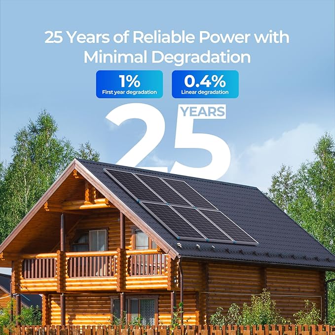 Renogy Solar Panels 200 Watt N-Type, 24 Volt 200W Solar Panel 16BB 25% High-Efficiency Solar Cell, 24V PV Module Power Charger for Class B Van RV Marine Cabin Roof Home Farm