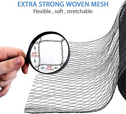 Koi Pond Netting Kit 20 x 40 ft, Black Heavy Duty Woven Net for Leaves, Reusable Pool Protective Cover Protecting Fish From Birds, Cats and Predators