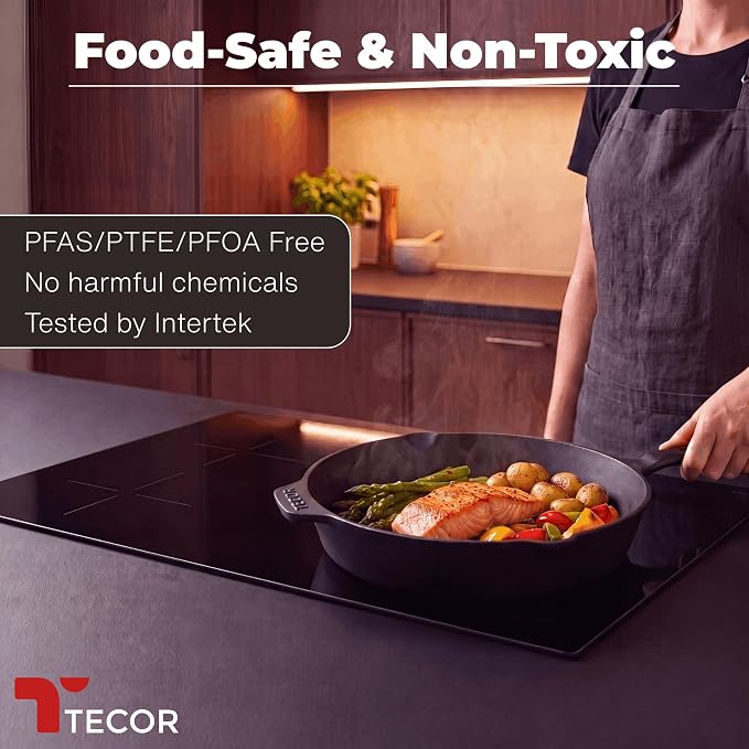 Classic Cast Iron Skillet 12 Inch | No PFAS I German-Engineered | Naturally Non-Stick Cast Iron Pan Set | Oven Safe Skillet | Cast Iron Cookware Set | 20-Year Refund I Steak Pan