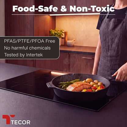 Classic Cast Iron Skillet 12 Inch | No PFAS I German-Engineered | Naturally Non-Stick Cast Iron Pan Set | Oven Safe Skillet | Cast Iron Cookware Set | 20-Year Refund I Steak Pan