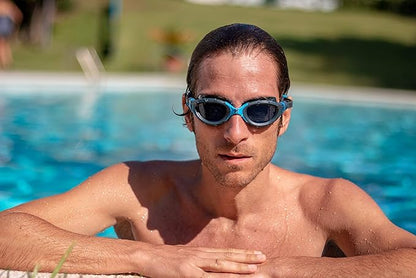 Zoggs Adult Unisex Predator Flex Anti-Fog UV Protection Curved Lens Ultra-Fit Gasket Quick-Adjust Swimming Goggles, 461041