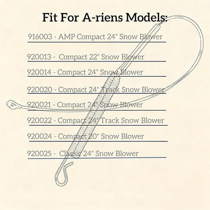 Upper Auger and Traction Cable 06900438 Replaces for Select A-riens SNO-tek Compact Classic 22 24 28 Snowblower