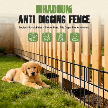 42.5FT Garden Fence Animal Barrier - 30 Pack No Dig Fence Panels Dog Fence, Rustproof Metal Anti Digging Barrier Garden Edging Border, Outdoor Animal Barrier Fencing for Yard, Rabbit, Patio