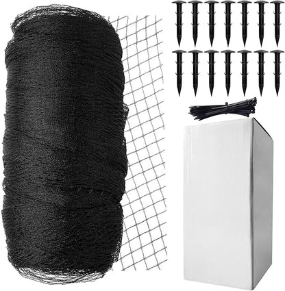 Koi Fish Pond Netting Shield 20ft x 30ft, Black Heavy Duty Pool Leaf net Cover, Protects Garden Pond from Heron,Birds,Cats & Predators Away, Durable & Stakes Included (Black)