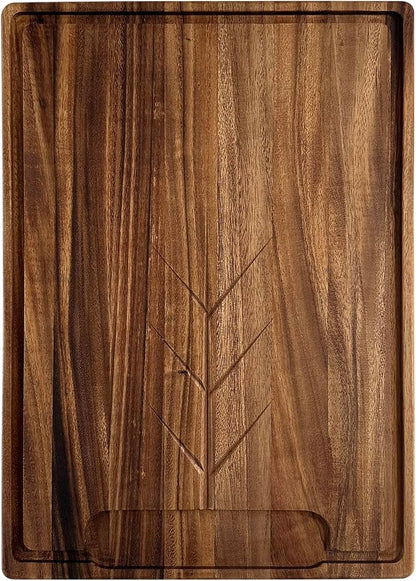 Ironwood Gourmet Osterbotten Rectangular Carving Board, 20" x 14" Acacia Wood Cutting Board With Juice Groove