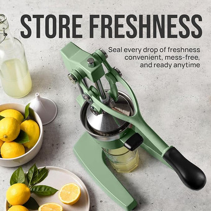 Zulay Kitchen Cast Iron Juicer - Heavy Duty Manual Juicer with Detachable Strainers for Easy Cleaning, Orange Juice Press for Citrus Fruits, Perfect for Bartenders, Juice Lovers & Health Enthusiasts