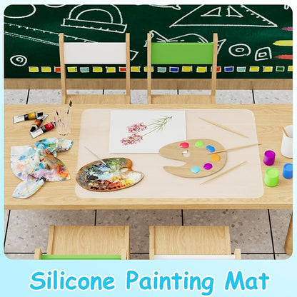Large Clear Silicone Craft Mats: 13"W x 18"L Heat Resistant Non Slip | 0.8mm Thick Non Stick Silicone Sheet 2 PCS -Translucent Silicone Placemat for Epoxy Resin Jewelry Glitter DIY Crafts for Kids