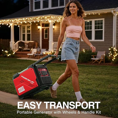 PowerSmart 4800-Watt Portable Inverter Generator with Wheels Handle Kit, CO Protect, Quiet, RV-Ready, Home use