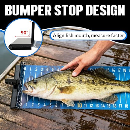 THKFISH 53in Portable Waterproof Fishing Ruler with Measuring Board | Folding Fish Ruler, Roll Up Fish Measuring Tape for Boat, Kayak, Coolers, Yacht and Workbench 53 *7.5"-1pcs/59 * 3.15"-2pcs