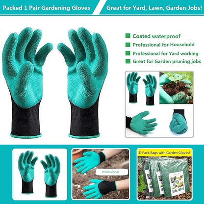 Professional 2-Pack 72 Gallon Large Yard Garden Bags (D26, H30 in) with Gardening Gloves for Yard Waste,Leaf Bag,Lawn Debris Bag,Camping Trash Container,Recycle Bin,Grass Clippings,Weed Bags 4 Handles