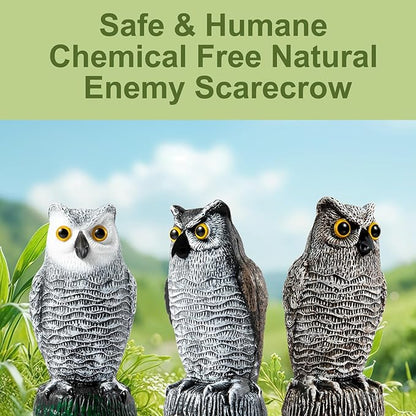 OFFO Bird Scare Devices Plastic Owl Scarecrow for Halloween Decorations Outdoor Garden, Yard, Pool Decoration, 8.3 in Height, Brown