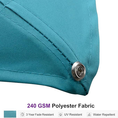 PURPLE LEAF 11 FT Square Patio Umbrella Large Outdoor Aluminum Offset Umbrella with 360-degree Rotation Cantilever Umbrella for Garden Deck Backyard Pool, Turquiose Blue