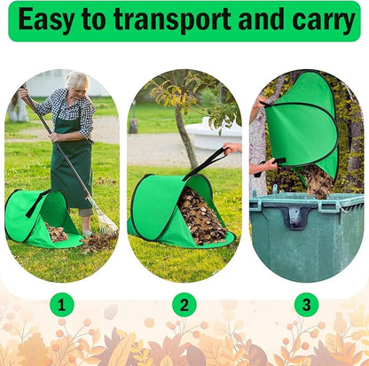 2025 New 60 Gallon Pop-Up Foldable Leaf Collector,Portable LeafBag,600D Oxford Cloth Leaves Pick Up Tool,Thicken Collapsible Leaves Picker Bag,Dustpan-Type Lawn Collector,Reusable Yard Garden Bag