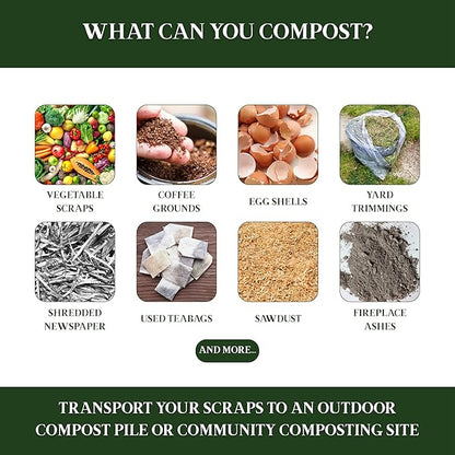 Bamboozle Countertop Compost Bin Kitchen | 1 Gallon | Odorless Composting Bin with Filters | Indoor Compost Bin with Lid | Plant Based Kitchen Composter for Food Scraps & Waste Recycling