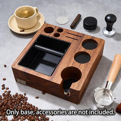 Espresso Knock Box, Tamping Station 58mm for Breville Machines | Barista Workstation with Tamper, Distributor, Normcore Counter Organizer, Portafilter Holder & Multi-Accessory Storage