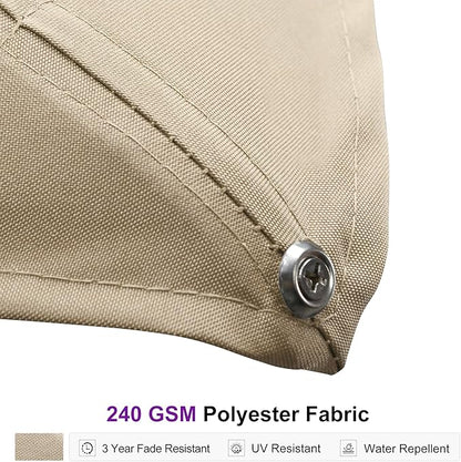 PURPLE LEAF 12' X 9' Rectangle Patio Umbrella Large Outdoor Aluminum Offset Umbrella with 360-degree Rotation Cantilever Umbrella for Garden Deck Backyard Pool Beige