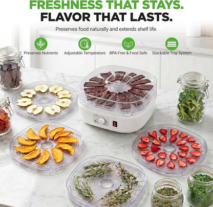 Nutrichef Food Dehydrator Machine | Dehydrates Beef Jerky, Meat, Food, Fruit, Vegetables & Dog Treats | Great For At Home Use | High-Heat Circulation for Even Dehydration | 5 Easy to Clean Trays