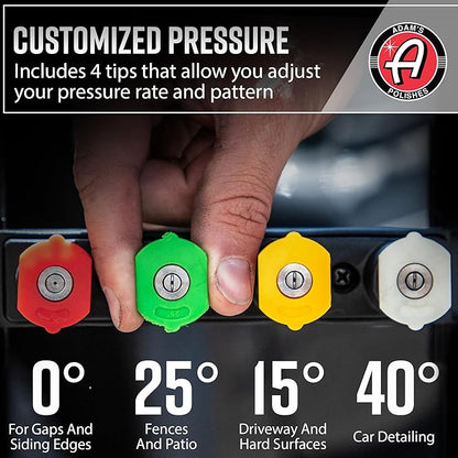 Adam's Pro Series Electric Pressure Washer 2.0 - Professional Powerful Detailing Car Washing Pressure Sprayer That Includes Snub Nose, Wall Mount & Pressure Washer Tips | 1200 PSI & 1.76 Operating GPM