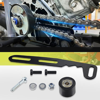 Mini Bike Chain Guard 420 Chain 42 Links with Chain Tensioner Kit for Coleman CT200U CT200U-EX BT200X Baja Warrior MB200 MB165 Massimo for Predator 212cc 196cc 6.5hp 5.5hp minibike Parts