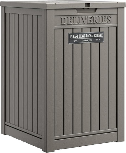 Package Delivery Box for Outside, Waterproof Outdoor Storage, Grey