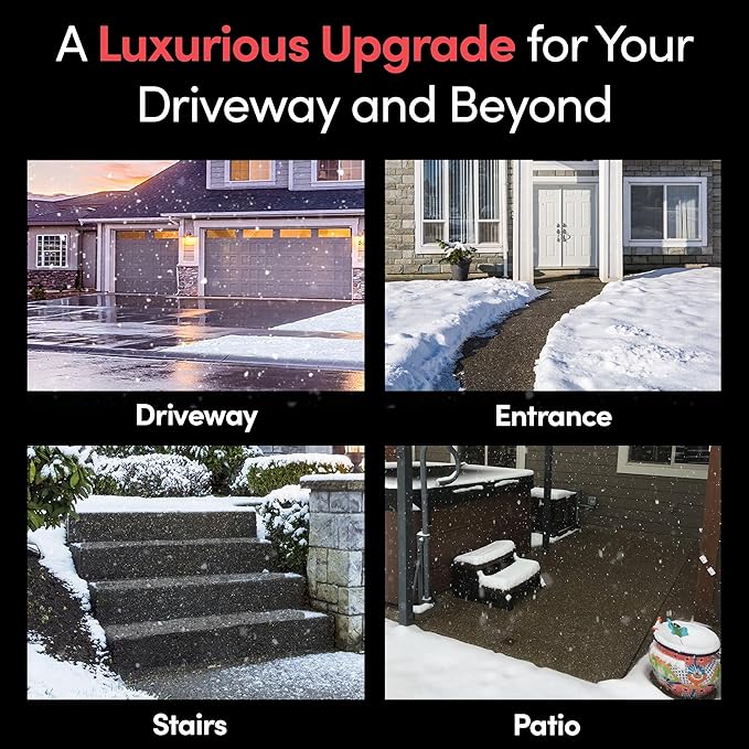 Electric Snow and Ice Melting Underground Cable 43 feet, Covers 14 sqft at up to 38 Watts/sqft, 120V – Radiant Heated Driveways, Walkways, Stairs – Installs Under Concrete, Asphalt, or Pavers