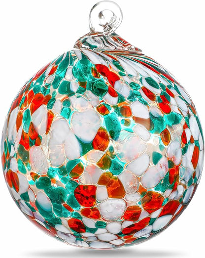 4" Blown Glass Gazing Ball Hanging Friendship Balls for Garden Patio Window Decoration Unique for Mom Wife