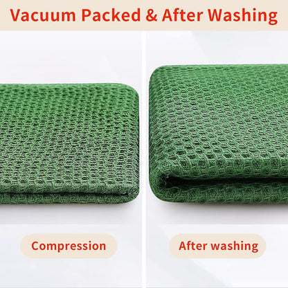 Homaxy 100% Cotton Waffle Weave Kitchen Dish Cloths, 7-Pack, Grass Green | 12 x 12 Inches, Ultra Soft Absorbent Dish Towels, Quick Drying Dish Rags with Hanging Loop