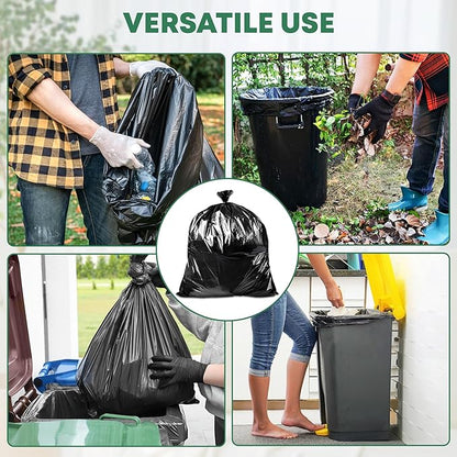 65 Gallon Contractor Heavy Duty Garbage Bags | 30 Bags w/Ties | X-Large 3 MIL Thickness | For Large Commercial Jobs | Construction Clean Up | Trash bags for Yard Clean up - TrashMaster (30)