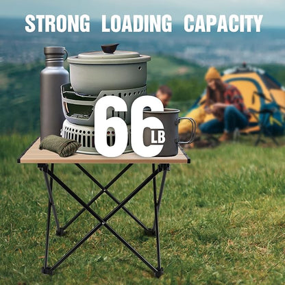 VILLEY Portable Camping Side Table, Ultralight Aluminum Folding Beach Table | Lightweight & Portable, Aluminum Folding Table with Carry Bag for Camping, Outdoor Cooking, Beach, Picnic, Boat & Travel