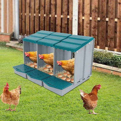 Chicken Nesting Box, 4 Compartments Laying Boxes for Hens, Nest Box for Chicken Duck Poultry Coop, Wall Mount Chickens Roosting Boxes, Protect Collect Egg (Green)