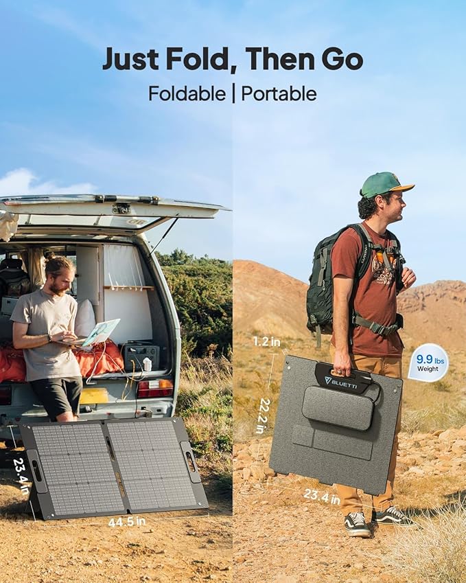 BLUETTI Solar Generator Elite 100 V2 (2025 New) with 2×100W Solar Panels Included, 1024Wh Portable Power Station w/ 2 1800W AC Outlets, 35% Smaller, Ideal for Camping, Emergencies, Backup Power