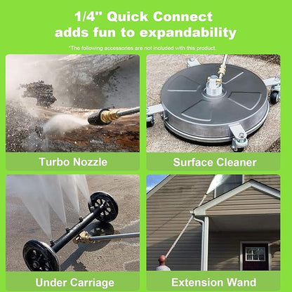 Pressure Cleaner 4800 PSI Power Cleaners Electric Powered with 33ft Pressure Hose, 4 Nozzle and Foam Cannon, Powercleaners for Home, Cars, Patio, Navy Blue