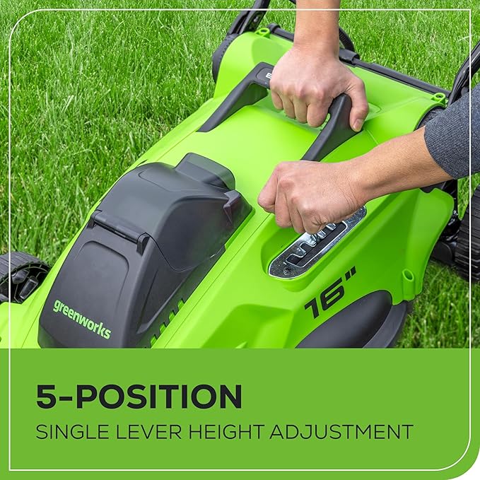 Greenworks 40V 16" Brushless Cordless (Push) Lawn Mower (75+ Compatible Tools), 4.0Ah Battery and Charger Included
