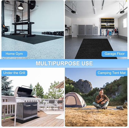 3 mm Thickened Outdoor Storage Shed Mat, 2.4x3 ft Waterproof Shed Flooring Mat for Patio Furniture Floor Protecting from Wear/Liquid/Dust/Oil, Non-Slip Felt Rubber Rug Pad [Grey]