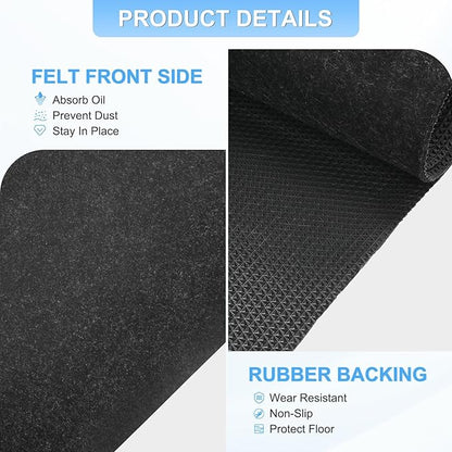 3 mm Thickened Outdoor Storage Shed Mat, 3x6 ft Waterproof Shed Flooring Mat for Patio Furniture Floor Protecting from Wear/Liquid/Dust/Oil, Non-Slip Felt Rubber Rug Pad [Grey]