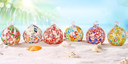 EUSTUMA Hand Blown Glass Witch Ball,Glass Ornament Hanging Garden Gazing Ball Indoor Outdoor Home Décor. (2)