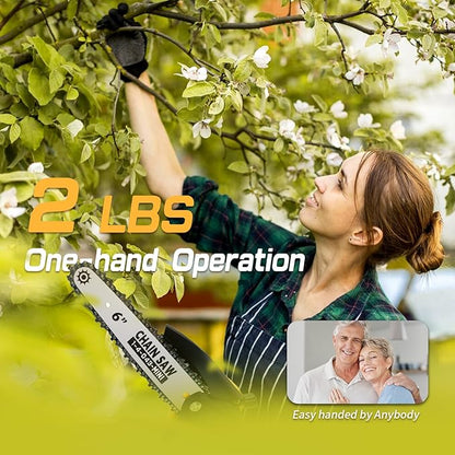 Mini Chainsaw Compatible for Dewalt Battery 20V MAX, 8-Inch and 6-Inch 2-IN-1 Cordless Hand-held Chain Saw, Electric Hand Saws for Wood Cutting, Tree Trimming Gift for Men(Tool Only)