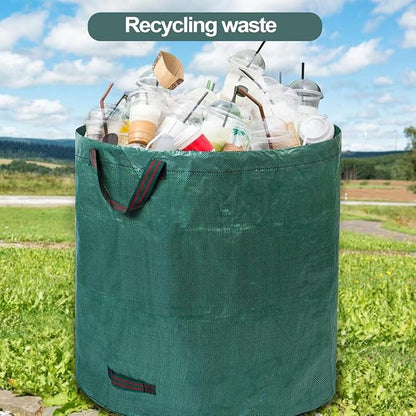 4 Pcs 72 Gallons Reusable Yard Waste Bags Extra Large Leaf Lawn Bags Reusable Heavy Duty With 4 Handles Garden waste Bags Containers for Clean Up Leaves Debris Grass Clipping