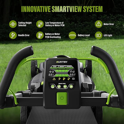 SUNTEK 40V 21-Inch Cordless Lawn Mower, Upgarded Battery Powered Self-Propelled Lawn Mowers, 2 x 4.0Ah Lithium-ion Battery and Rapid Charger Included, Digi-Brushless, APP Compatible, SLM4521