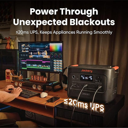 Jackery HomePower 3000 Portable Power Station with AC Cable and 2x 200W Solar Panels, 3600W (Surge 7200W) Output, 3072Wh LFP Solar Generator, Essential Backup for Home Use, Power Outage, Emergencies