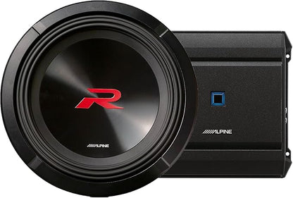 Alpine R Series 10-Inch Bass Package - One R Series R2-W10D4 Subwoofer with S Series S-A60M Amplifier