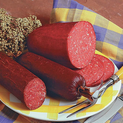 Hi Mountain ORIGINAL Summer Sausage Kit | Complete sausage seasoning kit. Includes: Seasoning, cure & 10 casings. Beef, pork, venison, deer, elk. Makes up to 30 lbs