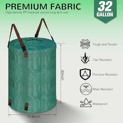 200L leaf Collector Bag, Shoulder Strap, and Drawstring – Reusable Yard Garden Bag for Leaves and Lawn Trash, Perfect for Leaf Removal, Yard Clean-Up (Without lid, 48 Gallon)