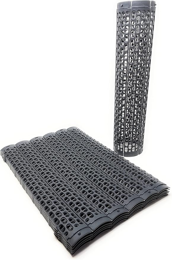 15" Tree Trunk Protector Spiral Guards, Stackable & Adjustable Tree Bark Protectors, Tall Sapling Guards Protect from Weed Eaters, Deer & Rodents, Orchard & Vineyard Vine Protection (60, Slate)