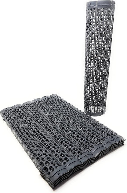 15" Tree Trunk Protector Spiral Guards, Stackable & Adjustable Tree Bark Protectors, Tall Sapling Guards Protect from Weed Eaters, Deer & Rodents, Orchard & Vineyard Vine Protection (60, Slate)