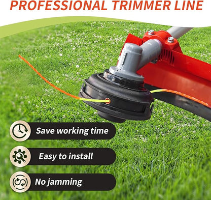 12 Pack String Trimmer Line Compatible with Ego String Trimmer 0.095" 168FT Weed Eater String Pre-Cut Dual Color Fast-Positioning Triangular Twisted Trimmer Line Universal Fit Weed Wacker String